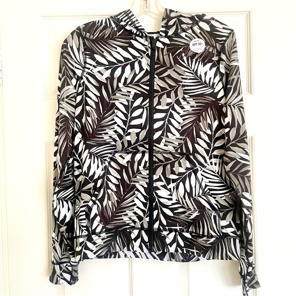 NWOT Hurley Palm Party Long Sleeve Zip Hoodie Rashguard